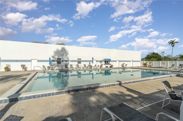 view of pool featuring a patio area