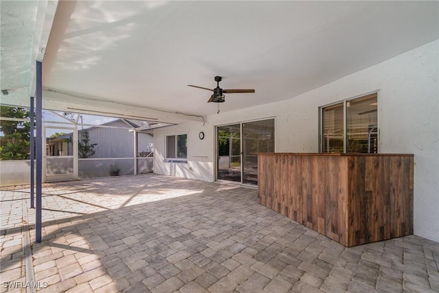 view of patio with ceiling fan