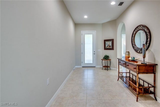 view of tiled foyer entrance