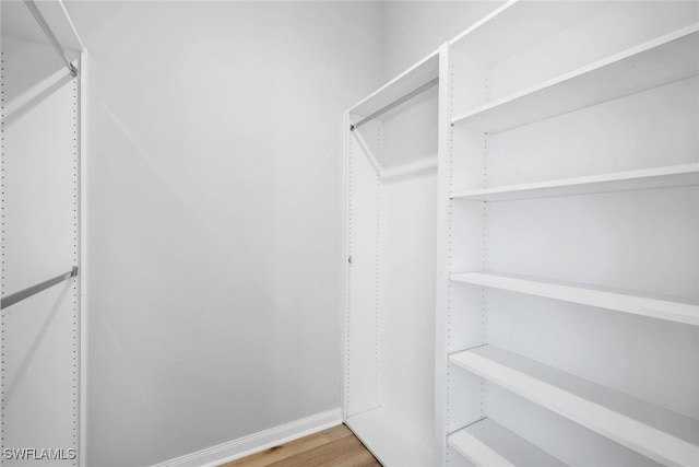 spacious closet with wood-type flooring