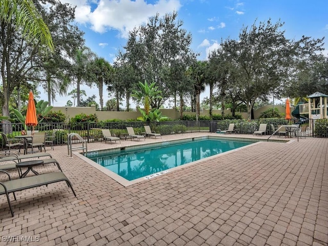 view of pool with a patio