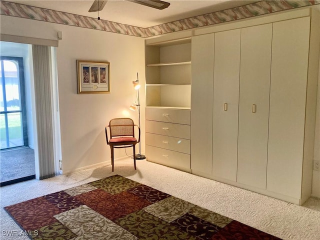 3923 SE 11th Ave Unit 304, Cape Coral, FL 33904 - living area featuring carpet floors and ceiling fan