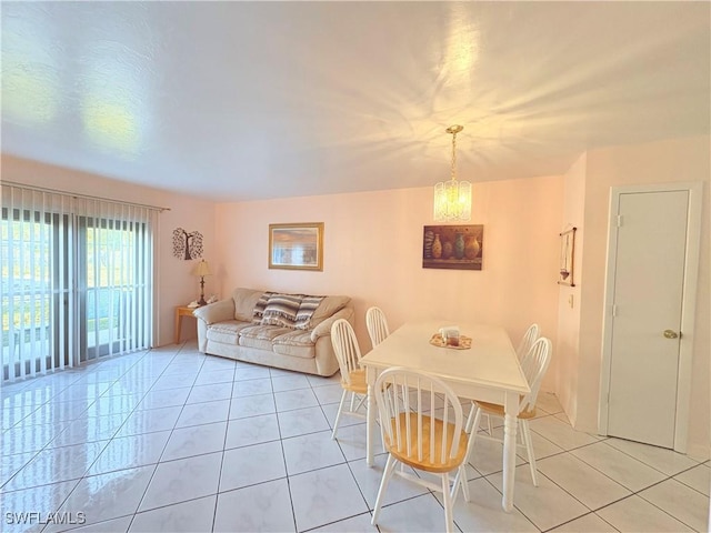 view of tiled dining space