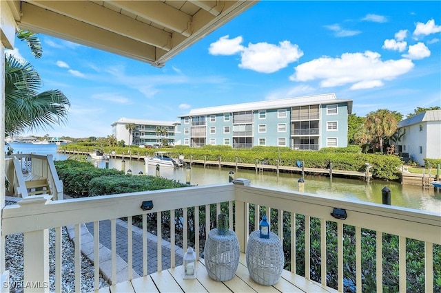 balcony with a water view