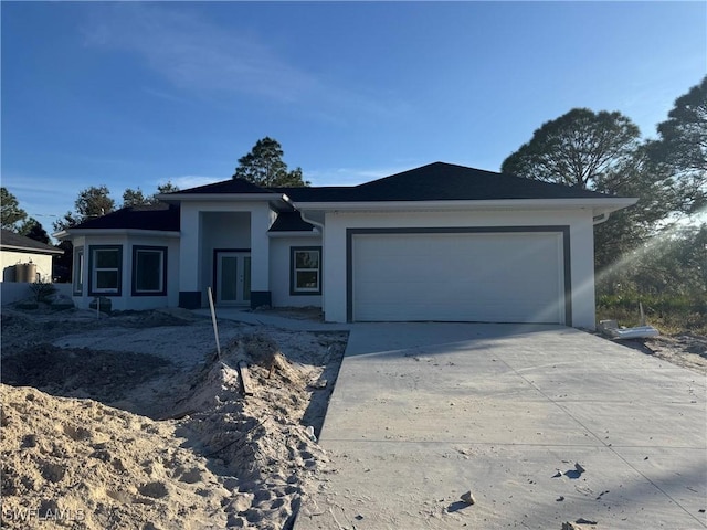 view of front of house with a garage