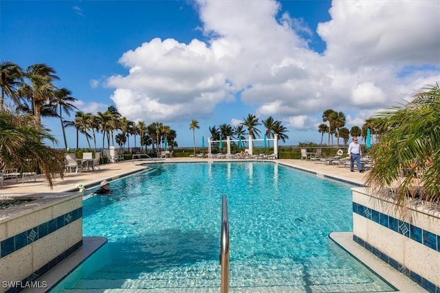 view of pool with a patio area