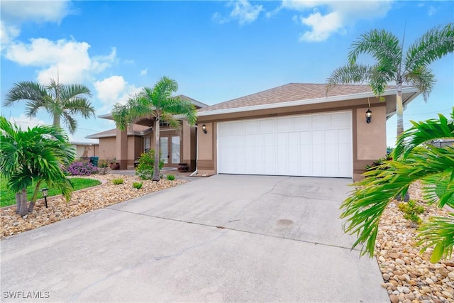 view of front of house with a garage