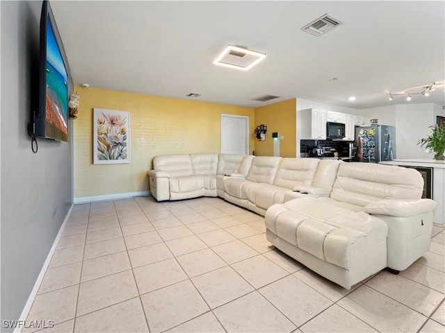 view of tiled living room