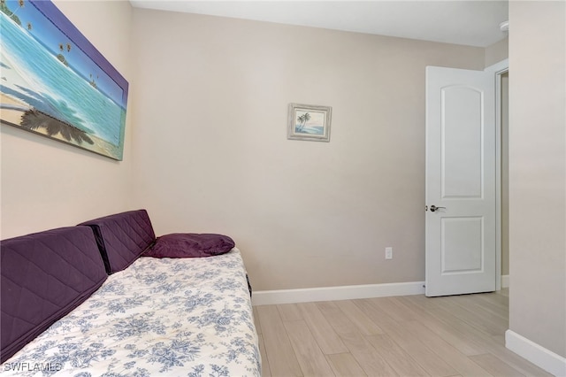 bedroom featuring light hardwood / wood-style flooring