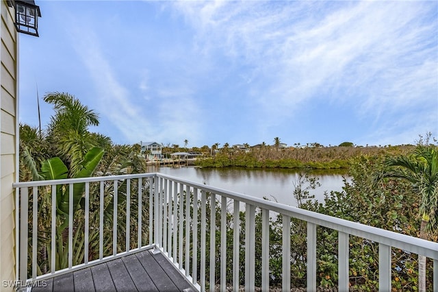 balcony with a water view