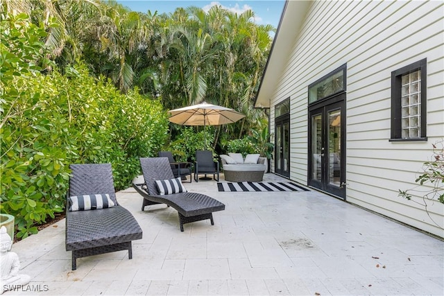 view of patio with an outdoor hangout area