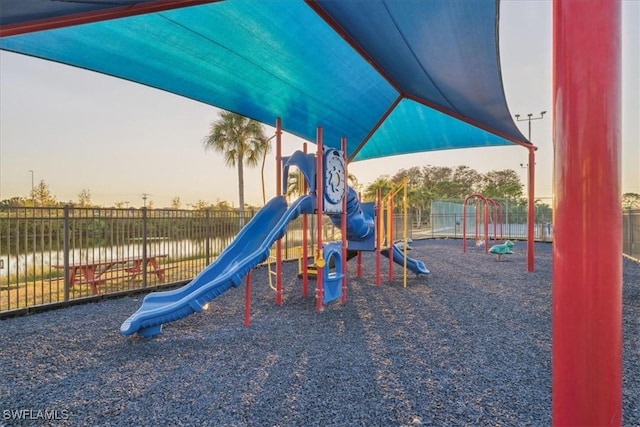 view of playground at dusk