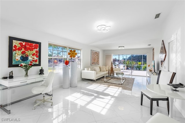 office area with a wealth of natural light