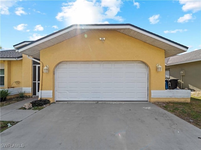 view of garage