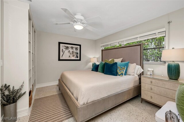 bedroom with ceiling fan