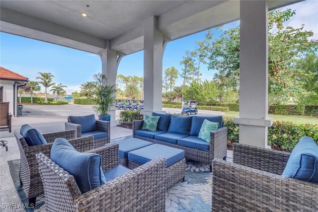 view of patio / terrace with an outdoor living space