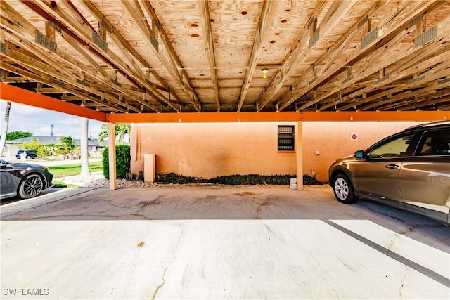 view of garage