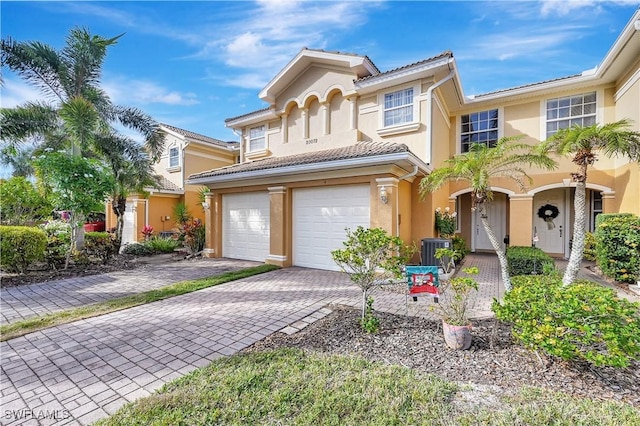 view of front of house with a garage