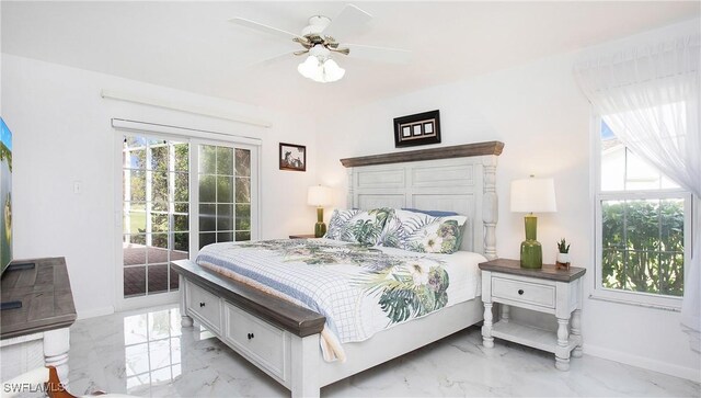 bedroom with ceiling fan