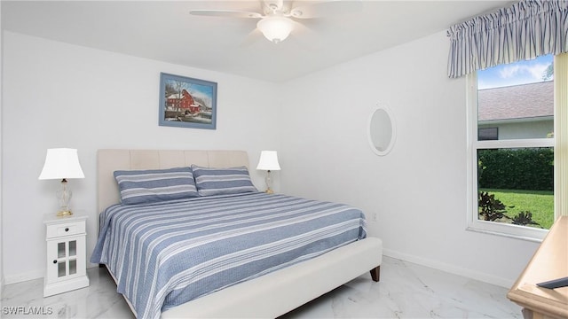 bedroom with ceiling fan