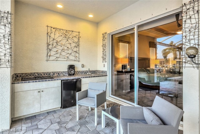 view of patio / terrace featuring an outdoor kitchen