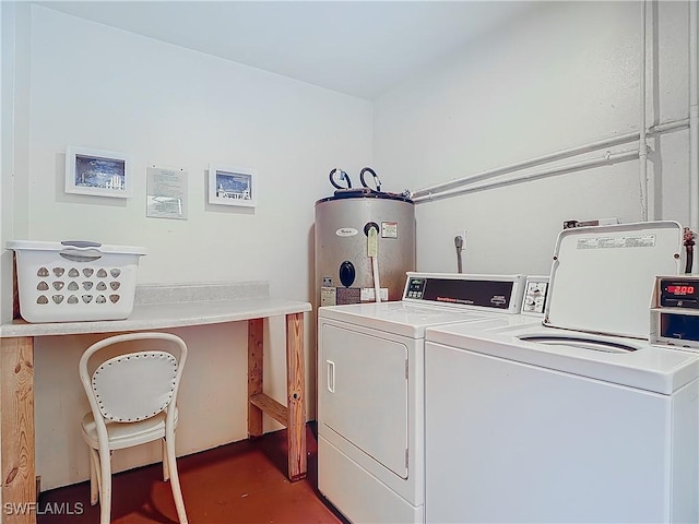 170 Turtle Lake Ct Unit 211, Naples, FL 34105 - laundry area featuring washing machine and dryer and water heater