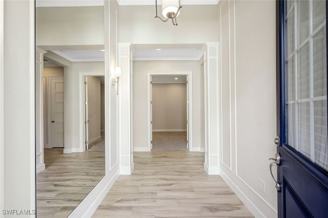 foyer entrance featuring light hardwood / wood-style floors