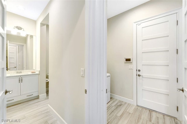 interior space featuring light wood-type flooring