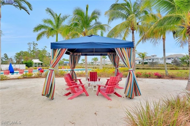 view of jungle gym featuring a gazebo