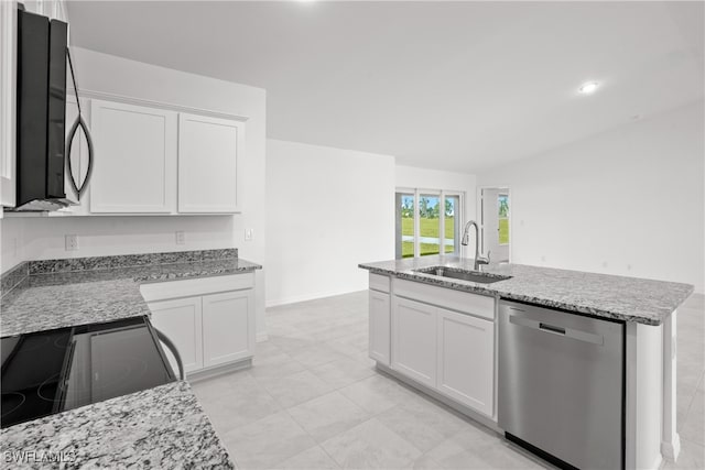 kitchen with white cabinets, appliances with stainless steel finishes, and sink