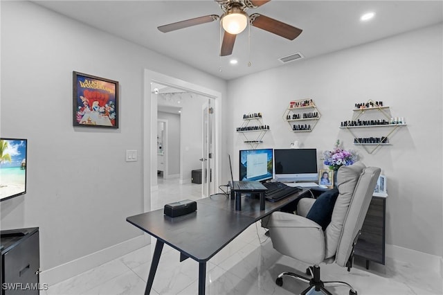 office with ceiling fan