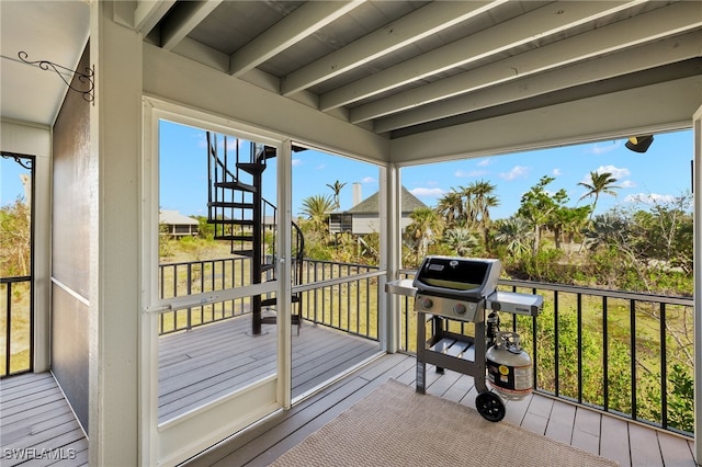 view of sunroom