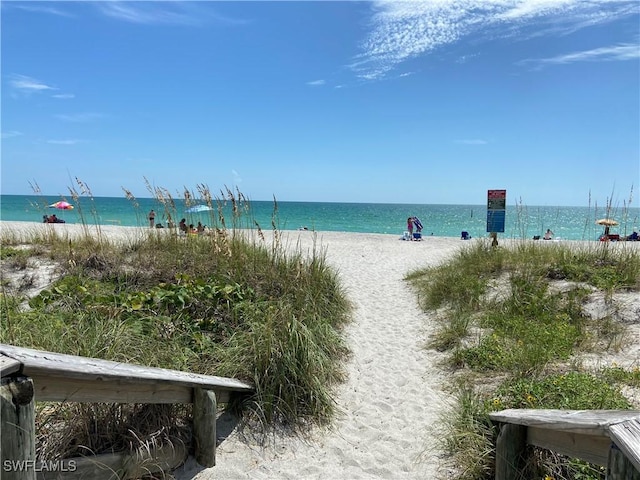 water view featuring a beach view