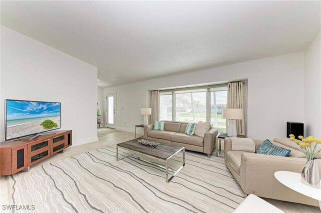 living room featuring light hardwood / wood-style flooring