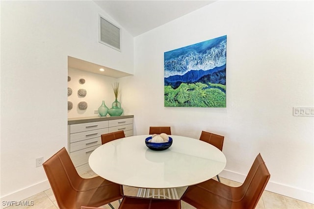 view of tiled dining area