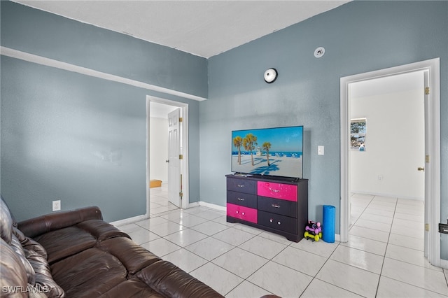 view of tiled living room