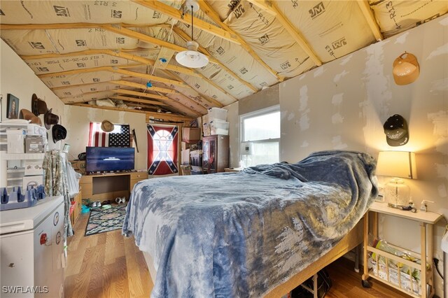 2915 Ortona Locks Rd, Moore Haven, FL 33471 - bedroom with wood finished floors and vaulted ceiling
