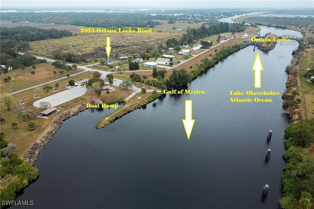 2915 Ortona Locks Rd, Moore Haven, FL 33471 - drone / aerial view of a large body of water