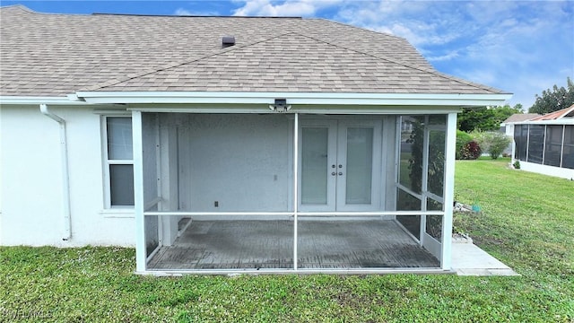 exterior details featuring french doors