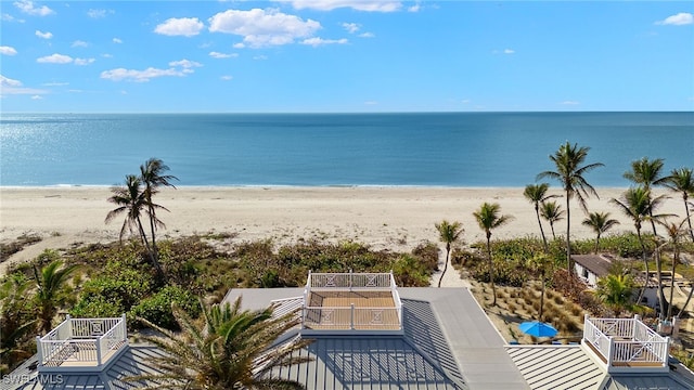 water view with a view of the beach