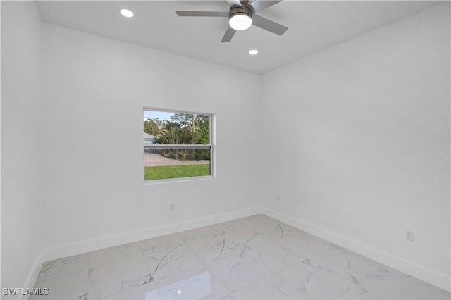 empty room featuring ceiling fan