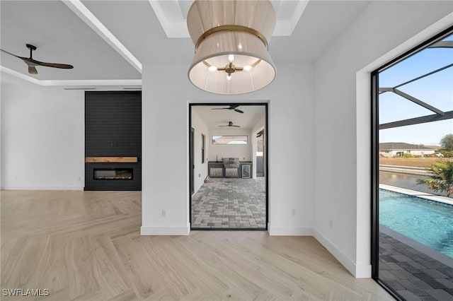 interior space with light hardwood / wood-style flooring