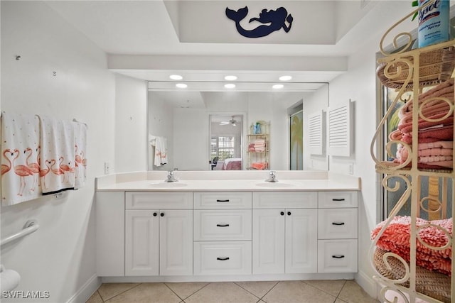 bathroom featuring tile patterned floors and vanity