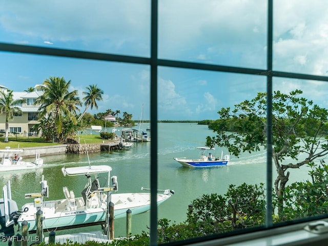 exterior space with a boat dock