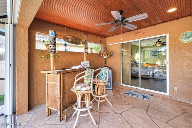 view of patio / terrace with ceiling fan