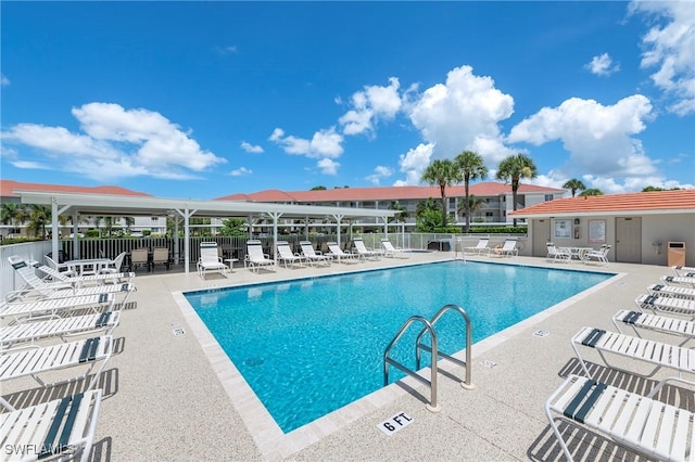 view of pool with a patio area