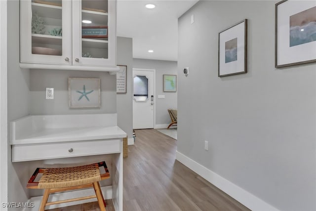 hall featuring light hardwood / wood-style floors