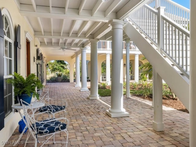 view of patio / terrace with ceiling fan