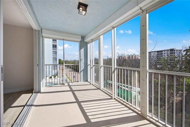 view of unfurnished sunroom