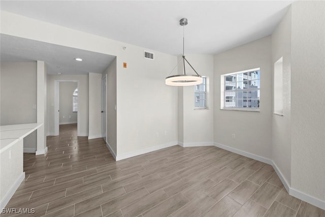 view of unfurnished dining area